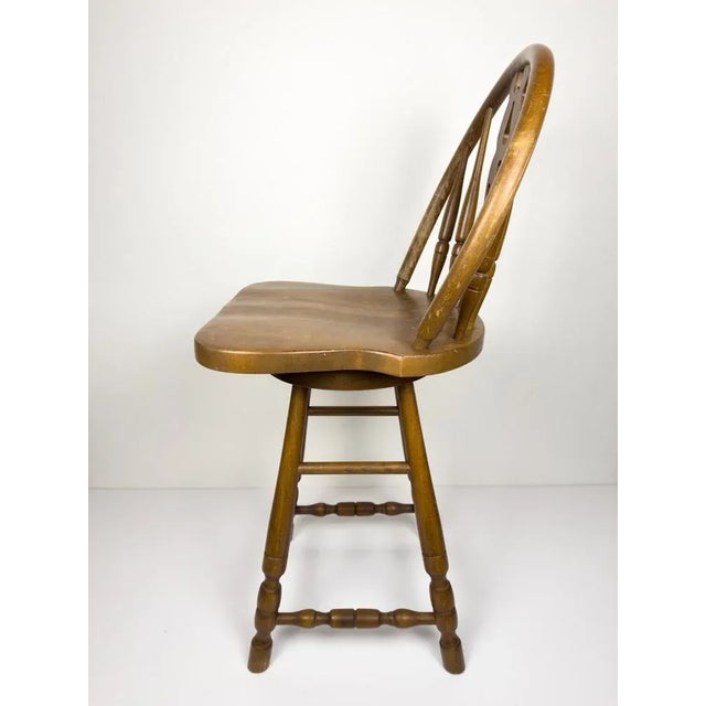Brown Vintage Wooden Bar Chair, 1992 For Sale - Image 8 of 13