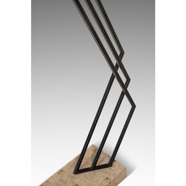 Mid-Century Post Modern Italian Cantilever Freestanding 6 Foot Floor Lamp With Travertine Base, Italy, C. 1980s For Sale - Image 13 of 15