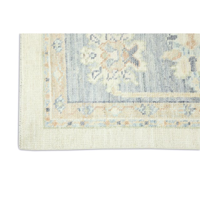 21st Century Handwoven Wool Turkish Oushak Pastel Grey Oriental Rug 9'x 11'6" For Sale - Image 4 of 7