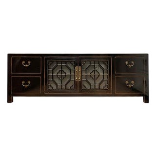 1980s Asian Modern West Lake Tv Cabinet For Sale