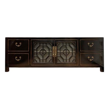 1980s Asian Modern West Lake Tv Cabinet For Sale