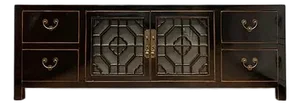 1980s Asian Modern West Lake Tv Cabinet