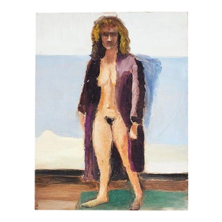 Clair Seglem Original Portrait Painting of a Nude Woman -In Purple 16" X 12" For Sale