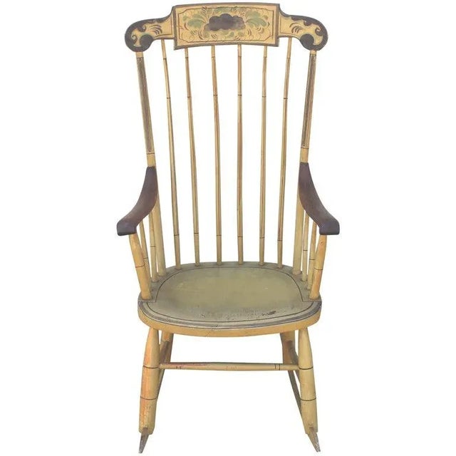 19th Century Fancy Original Painted Rocking Chair For Sale - Image 10 of 10