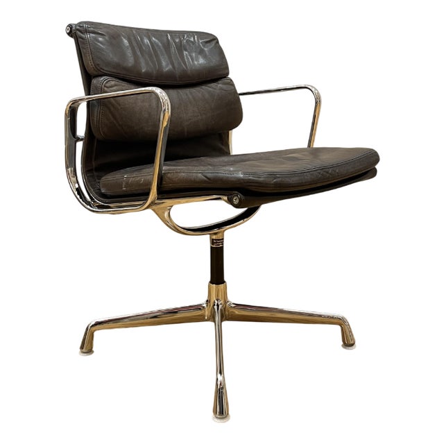 EA 207 Soft Pad Chair by Vitra in Dark Brown Leather, 1990s For Sale
