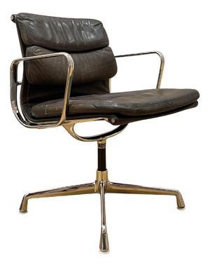 EA 207 Soft Pad Chair by Vitra in Dark Brown Leather, 1990s