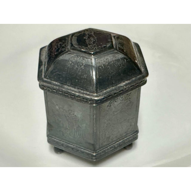 Vintage 1985 sterling silver jewelry or trinket box. It is a replica of a Dutch Marriage Box (knotjes box) that was...