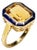 Citrine Ring With Blue Enamel in 18k Gold, Size 6.25 For Sale