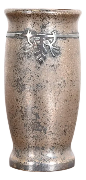 Silver Crest Arts & Crafts Sterling Silver on Bronze Vase