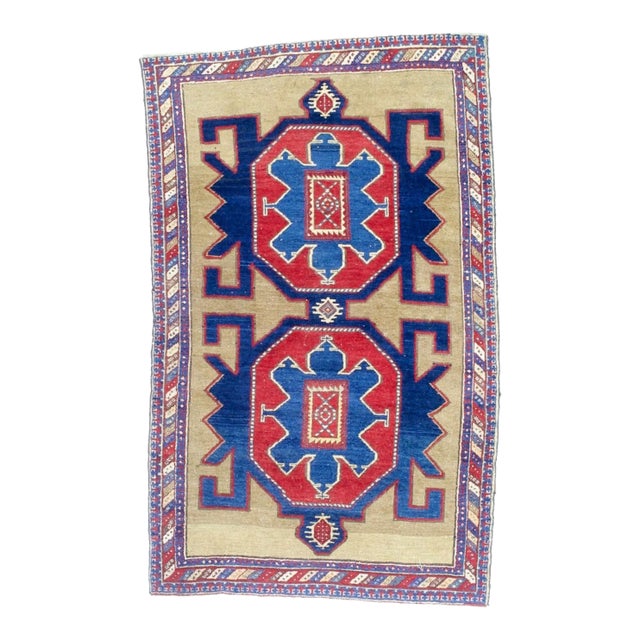 Fine Antique Kuba Rug 3’11" X 6’4" For Sale
