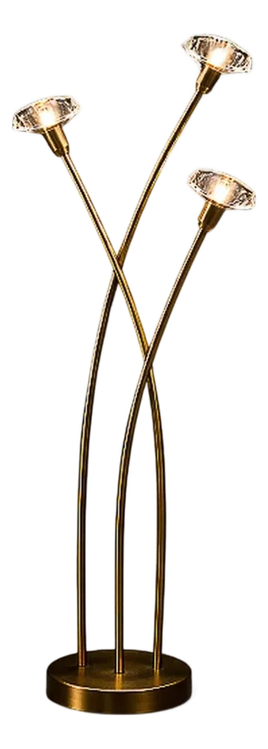 Brazilian Modern Sculptural Bamboo Form Floor Lamp in Gilded Brass, Brazil, 1960s