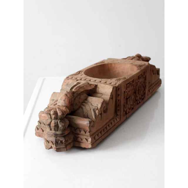 Farmhouse Antique Carved Wooden Centerpiece For Sale - Image 3 of 12