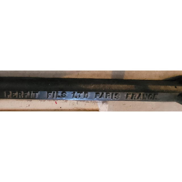 7.5 Feet Tall Wrought Iron Wine Baker’s Rack With Butcher Block Shelf by French Perfit Fils Ltd. For Sale - Image 15 of 18