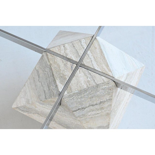 Diamond Shaped Coffee Table in White Travertine, 1960 For Sale - Image 17 of 18