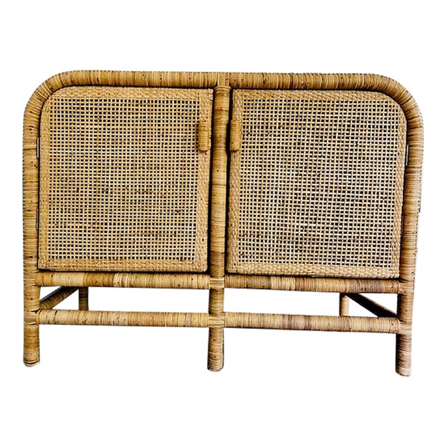 Natural Rattan Waterfall Sideboard Attributed to Jamie Young For Sale