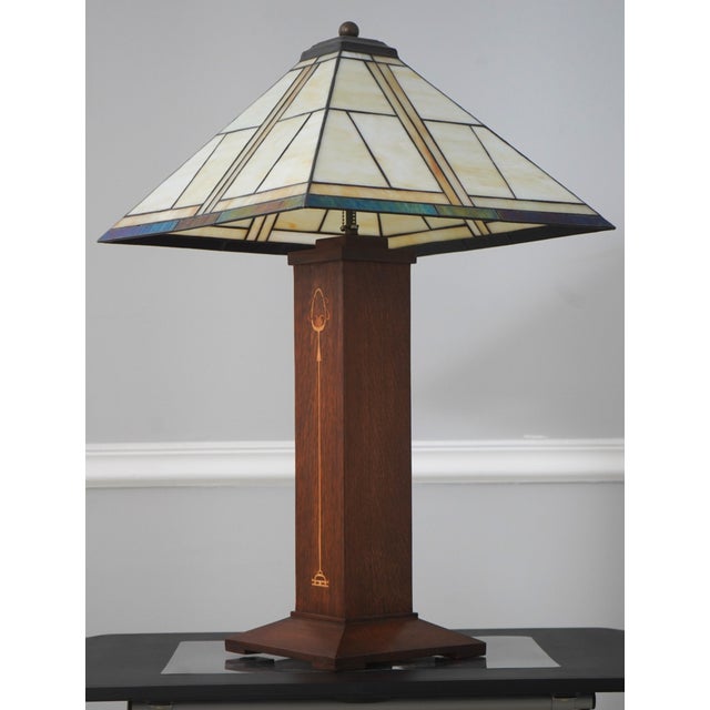 Age: Approx: 10 Years Old Details: Finish no.32 High Quality Construction Large Impressive Lamp Nice Inlay Work Arts &...