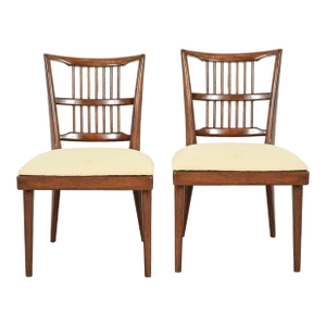 Paul McCobb Style Mid-Century Modern Spindle Back Side Chairs or Dining Chairs, Pair