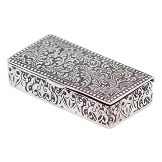 Rectangular Silver Pill Box For Sale
