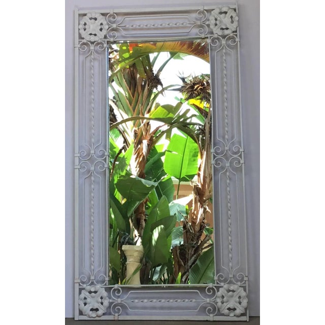 Mid-Century Modern Hand Twisted Wrought Iron Mirror For Sale - Image 3 of 11