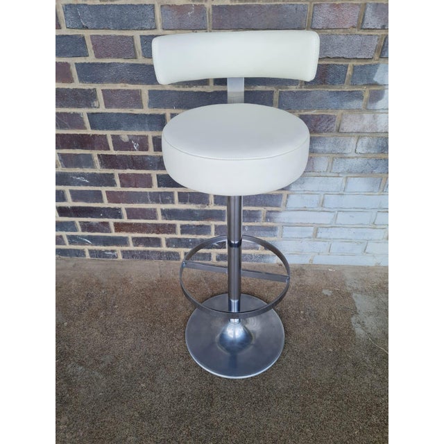 Silver Vintage French Bar Stools, 1980s, Set of 3 For Sale - Image 8 of 12