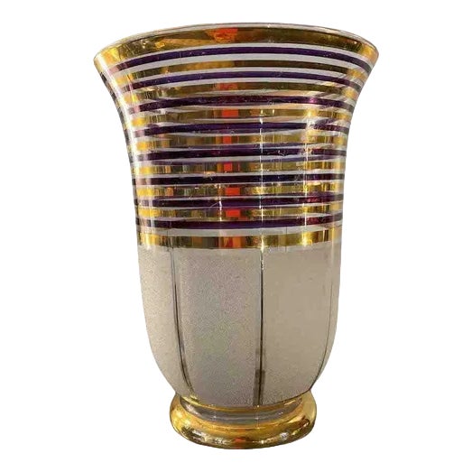 Art Deco Glass Vase, 1940 For Sale