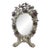 Antique Art Nouveau Silvered Cast Brass Rose Vanity Dressing Mirror, Dated 1909 For Sale