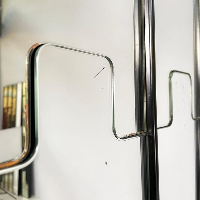 Black Modern Italian Wall Mirror Hangers Gronda attributed to Luciano Bertoncini for Elco, 1970s, Set of 3 For Sale - Image 8 of 17