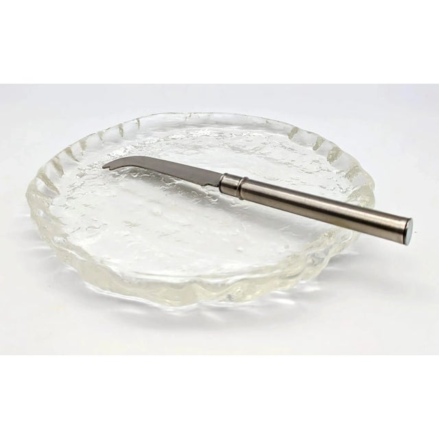 Metal 1950s Swedish Glass Cheese Platter For Sale - Image 7 of 11