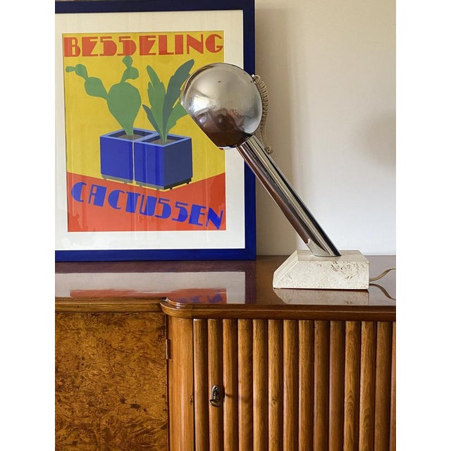 1970s Brutalist Travertine Table Lamp, Italy, 1970s For Sale - Image 5 of 14