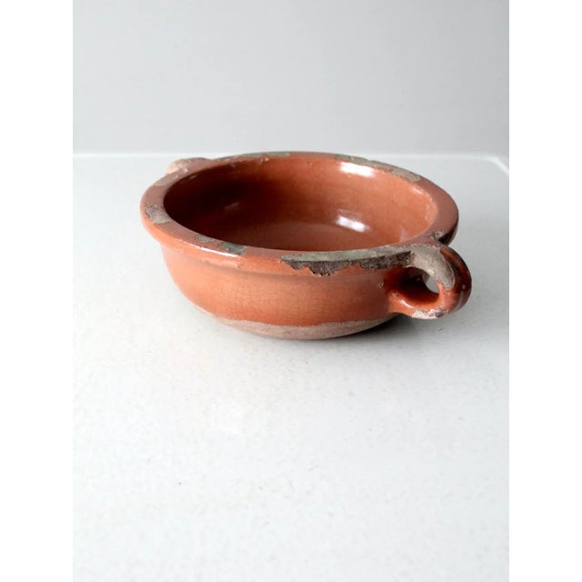 Antique Pottery Bowl With Handles For Sale - Image 9 of 11