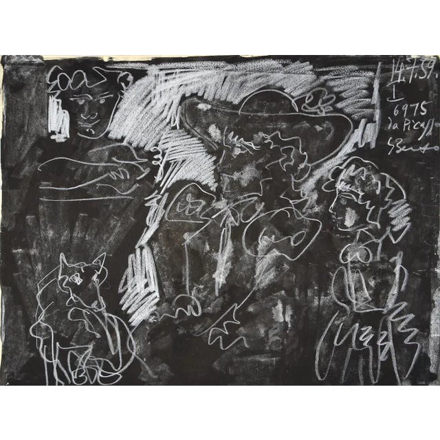 Homage to Picasso is an original drawing in mixed media realized by Gian Paolo Berto, in 1975. Good conditions except for...