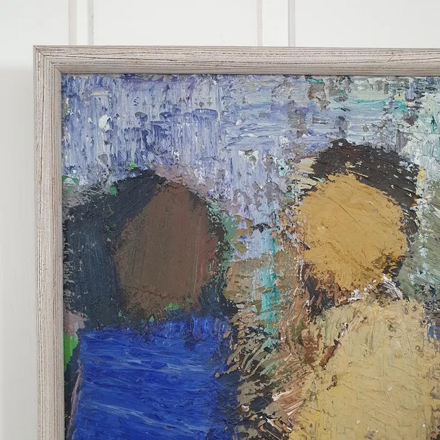 1960s 1960s Mid-Century Swedish Abstract Figurative Oil Painting "Gruppen" by Gösta Falck For Sale - Image 5 of 18