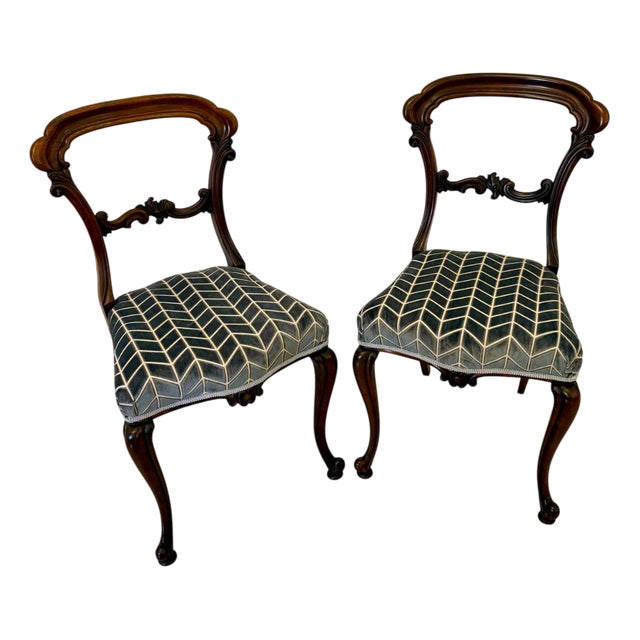 Set of Victorian Carved Rosewood Side Chairs, 1850s For Sale
