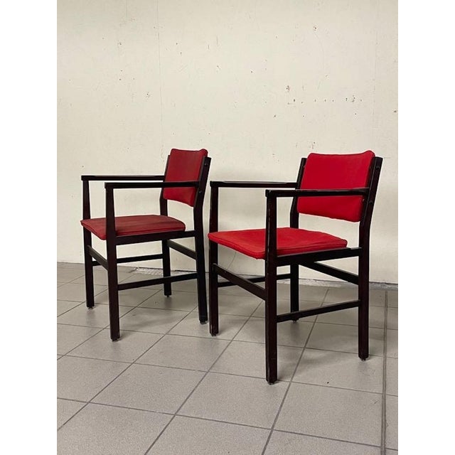 Black Chairs with Armrests, 1960s, Set of 2 For Sale - Image 8 of 17
