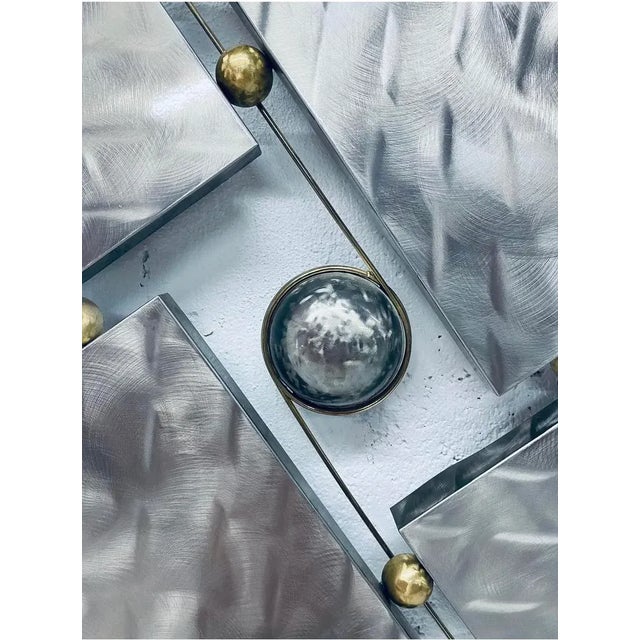 Motivated Seller: 1990s Brutalist Steel and Brass Wall Sculpture Attributed to Curtis Jere For Sale In Cincinnati - Image 6 of 12