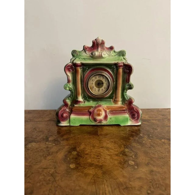 Staffordshire Mantle Clock, 1900s For Sale - Image 6 of 6