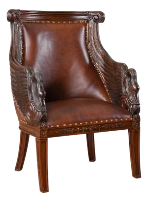 Leather Swan Arm Chair