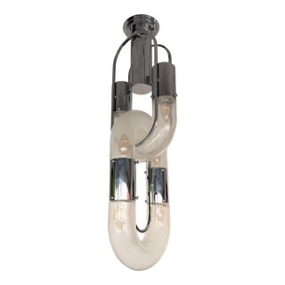 Pendant Lighting Murano Glass and Metal by Aldo Nason for Mazzega, Italy, 1970s For Sale