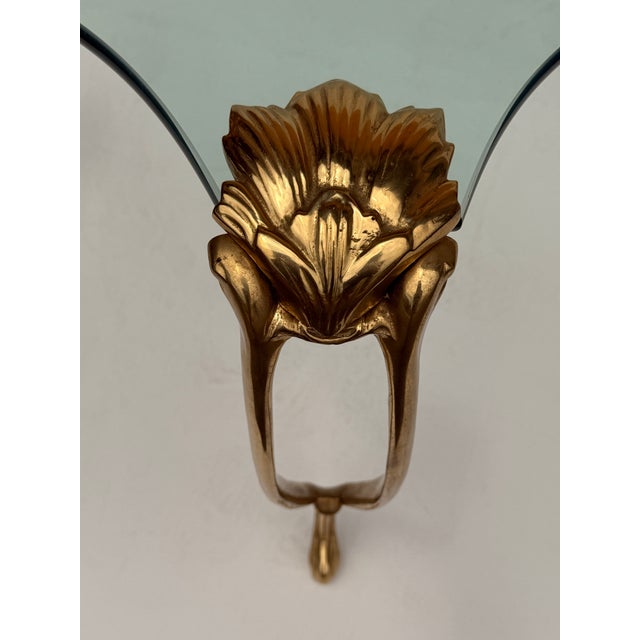 1970s Brass and Glass Coffee Table Manner of Maison Jansen For Sale In Los Angeles - Image 6 of 12