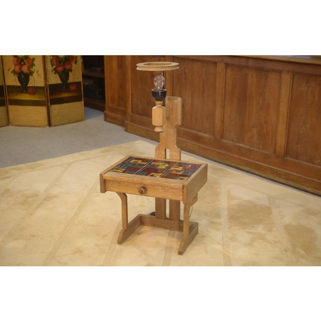 Wood Oak Bedside Table by Guillerme and Chambron for Votre Maison, 1950s For Sale - Image 7 of 13