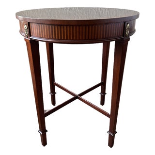 1980s Baker Furniture Neoclassical Mahogany Side Table For Sale