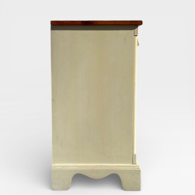 Vintage Painted Wood Sideboard With Paneled Doors For Sale - Image 4 of 18