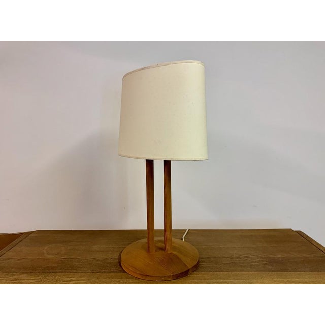 Mid-Century Modern Pine Table Lamp with Rod Base, 1980s For Sale - Image 3 of 14