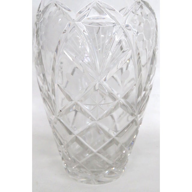 Mid-Century Modern Lead Cut Crystal Lidded Candy Cookie Jar With Diamond Cut Lattice Pattern 4937b For Sale - Image 3 of 13