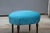 Blue Velvet Oval Stool, Italy, 1950s For Sale - Image 9 of 10