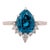 4.75cts Blue Zircon Ring W Natural Diamond Accents in 14k Solid Gold | Pe 9x7mm, Size 6.75 For Sale