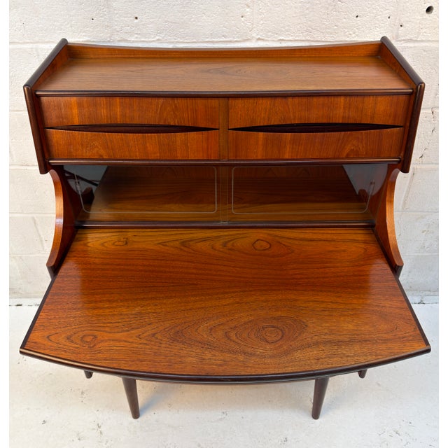 Mid-Century Modern Teak Secretary Desk Attributed to Gunnar Falsig for Falsig Møbler For Sale - Image 12 of 16