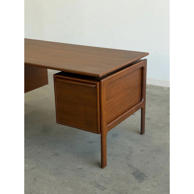1970s Danish Modern Floating Top Desk For Sale - Image 5 of 14