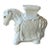 Circa 1980 Fabulous Linen-Hued Earthenware Pony Garden Stool / Plant Stand For Sale