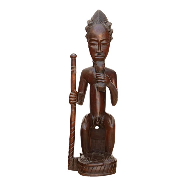 Handcarved African Chokwe Chief Figure For Sale